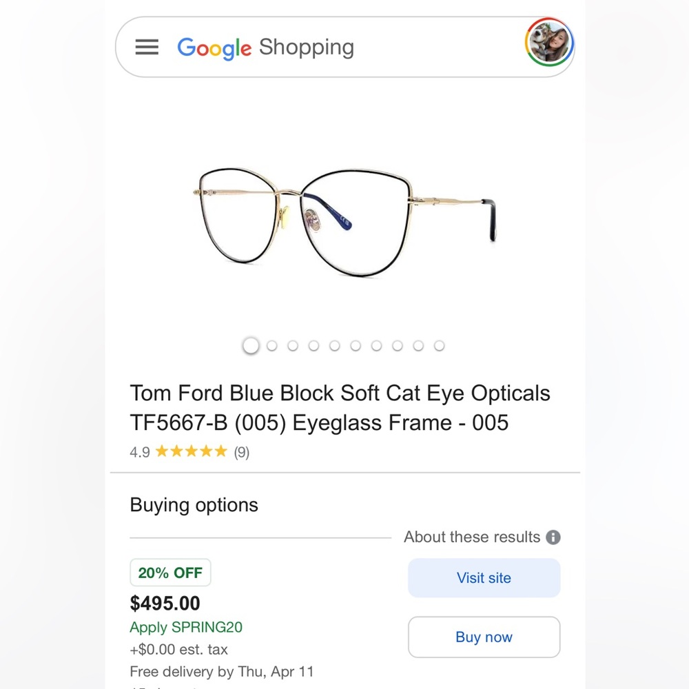 Tom Ford Blue Block Soft Cat Eye Opticals TF5667-B (005) Eyeglass Frame - 005